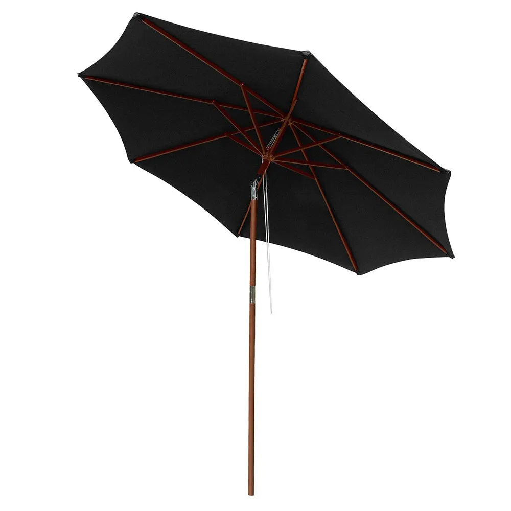 TheLAShop 9 Ft 8-Rib Wooden Patio Umbrella Tilt Color Options