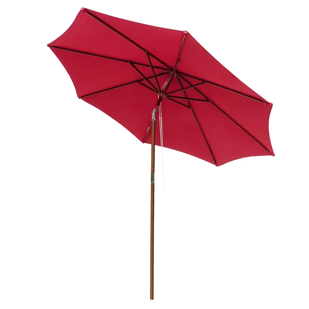 TheLAShop 9 Ft 8-Rib Wooden Patio Umbrella Tilt Color Options