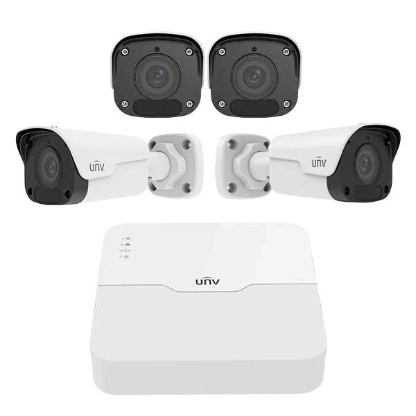 Uniview / UNV / Bundle: Network Video Recorder and 4 IP Cameras / 4 PoE / 4 Channel / 4 MP / Bullet / UNV-04KIT2124