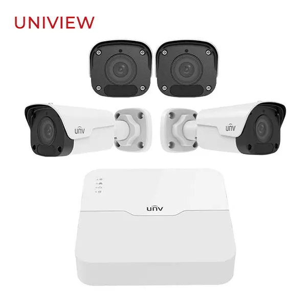 Uniview / UNV / Bundle: Network Video Recorder and 4 IP Cameras / 4 PoE / 4 Channel / 4 MP / Bullet / UNV-04KIT2124