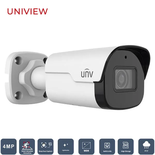 Uniview / UNV /  IP / 4MP / Bullet Camera / Fixed / 2.8mm Lens / Outdoor / WDR / IP67 / 40m Smart IR / Intelligent / LightHunter / Built-in Microphone / 3 Year Warranty / UNV-2124SB-ADF28KM-I0