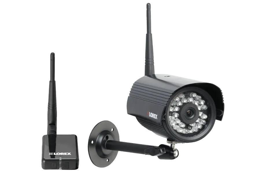 Wireless surveillance camera system with wireless camera and monitor