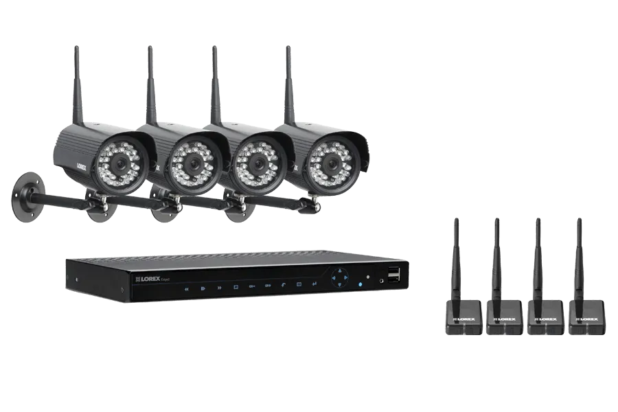 Wireless surveillance camera system with wireless camera and monitor